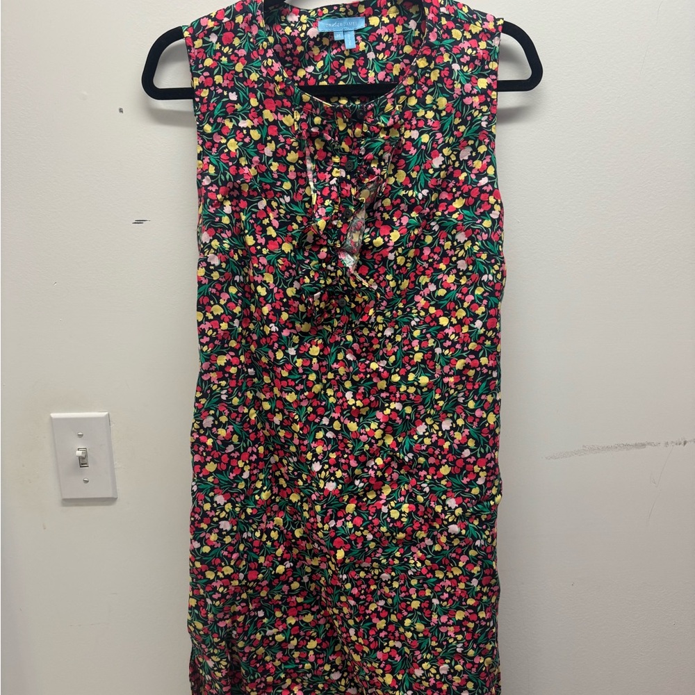 Sleeveless Floral Ruffle Dress
